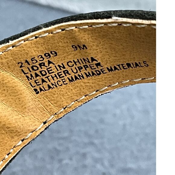 Bjorndal Liora Black Leather Strappy Flower Cork Wedge Comfort Sandal Women 9 - Picture 9 of 10